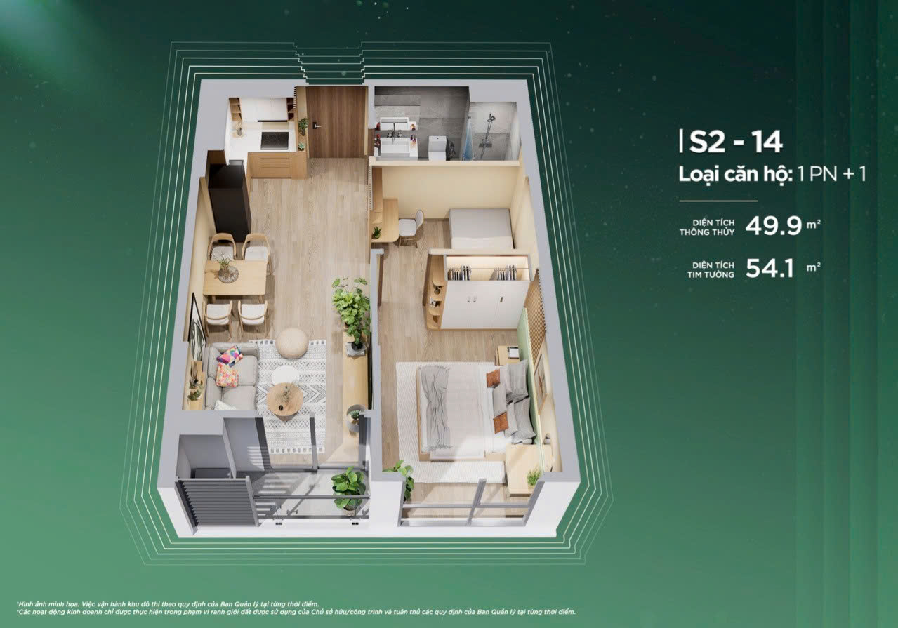 Căn 1 PN+1 The Sentosa Vinhomes Star City Căn 1 PN+1 The Sentosa Vinhomes Star City