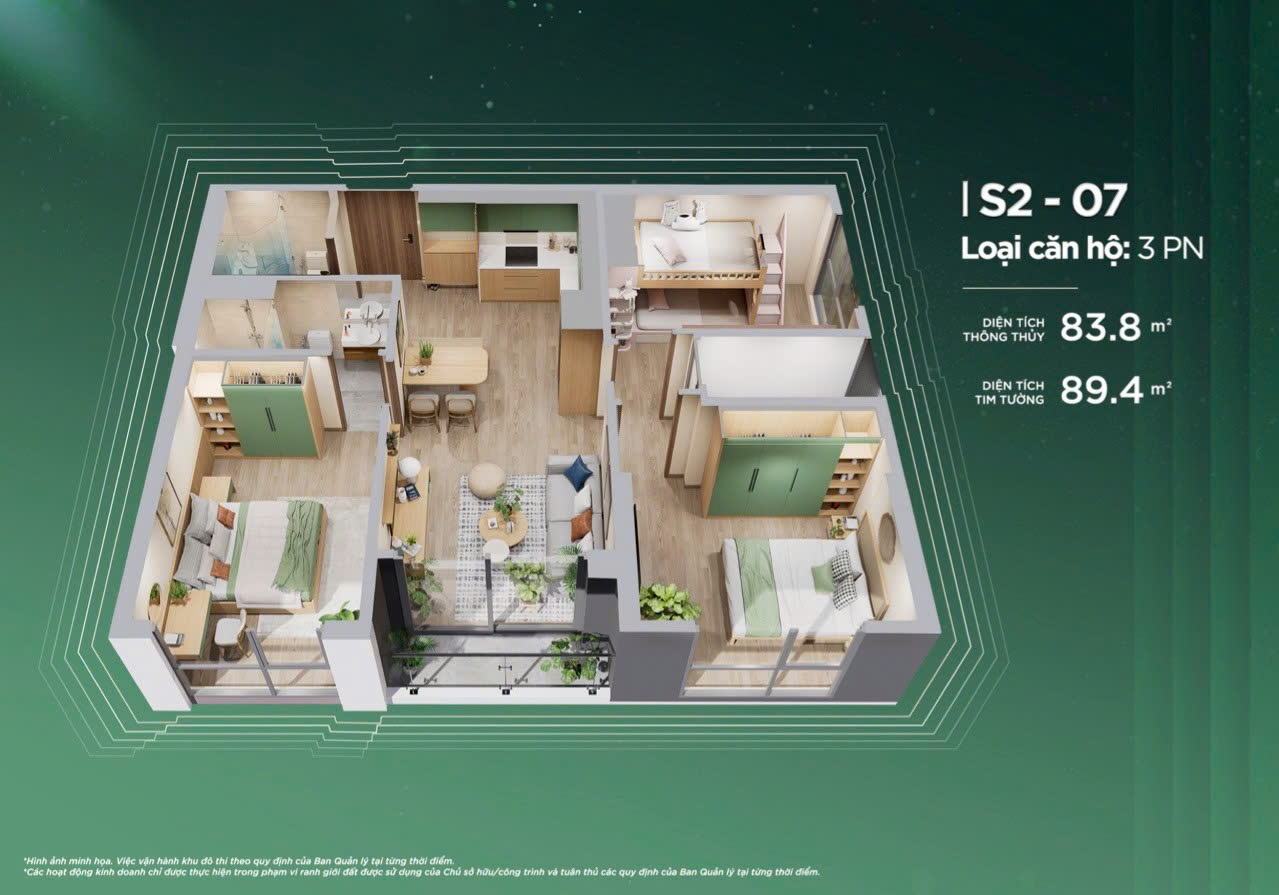 Căn 3PN The Sentosa Vinhomes Star City