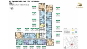 Mặt bằng tòa P1 The Victoria Vinhomes Star City Thanh Hóa