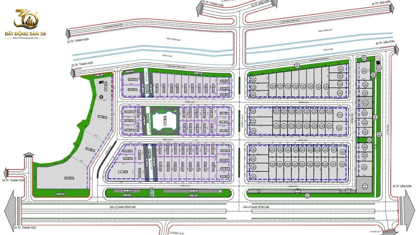 Tổng mặt bằng dự án IDC Business Park Sầm Sơn Tổng mặt bằng dự án IDC Business Park Sầm Sơn