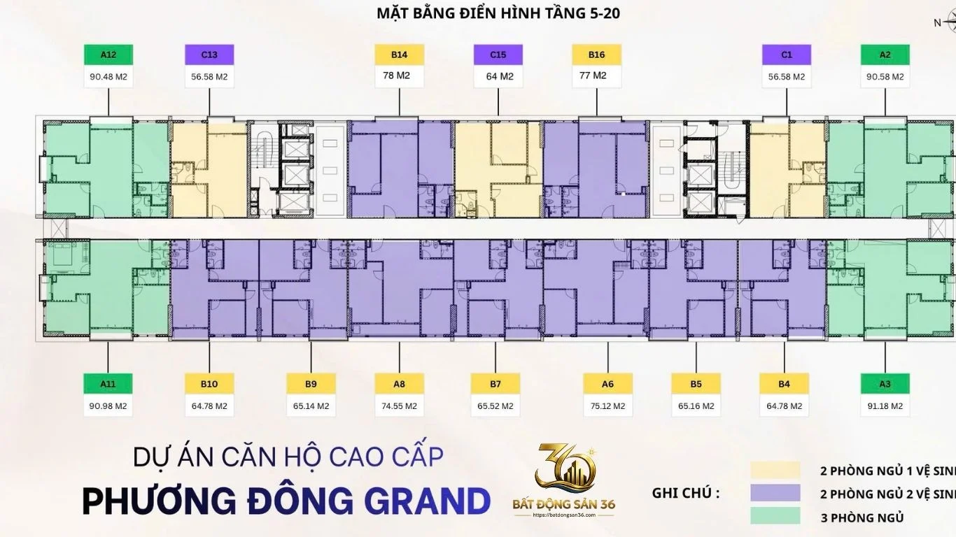 Mặt bằng chung cư Phương Đông Grand